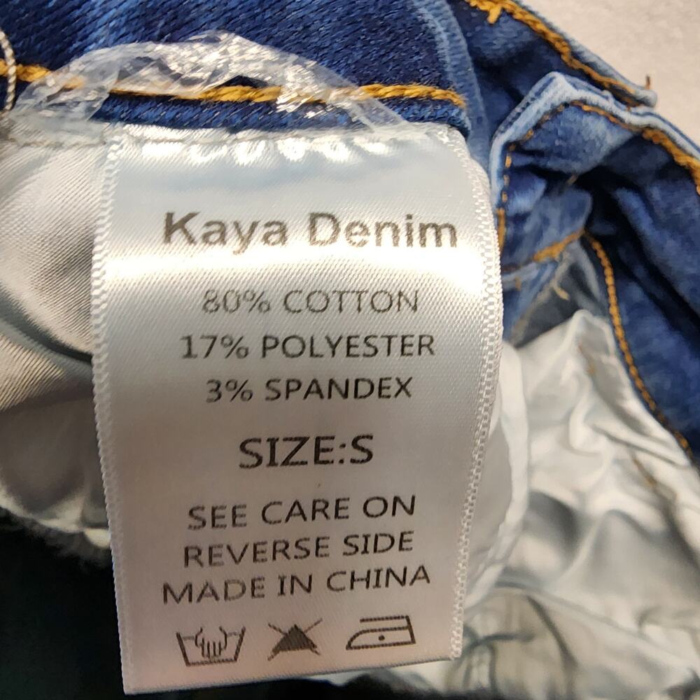 Kaya Womens Flare Jeans Size S 26x30 Blue Medium Wash Distressed Stretch Boho - Picture 11 of 11